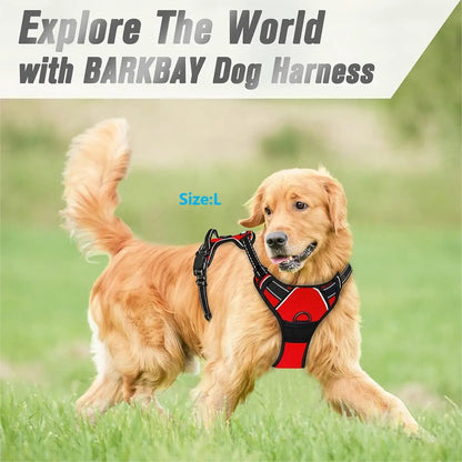 Adjustable No Pull Dog Harness Front Clip Reflective Comfortable Handle for Medium to Large Dogs