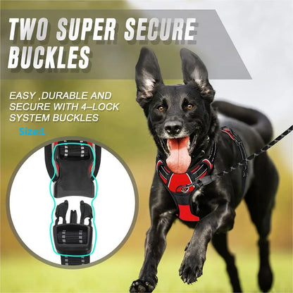 Adjustable No Pull Dog Harness Front Clip Reflective Comfortable Handle for Medium to Large Dogs