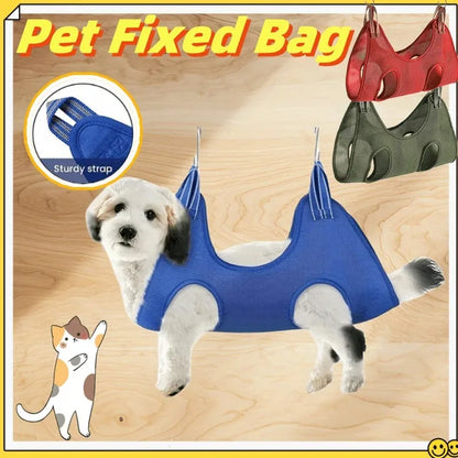 Pet Grooming Hammock with Reinforced Grommets. Easy to Trim!