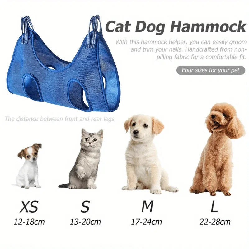 Pet Grooming Hammock with Reinforced Grommets. Easy to Trim!
