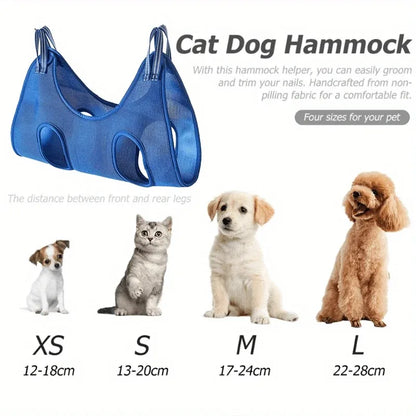 Pet Grooming Hammock with Reinforced Grommets. Easy to Trim!