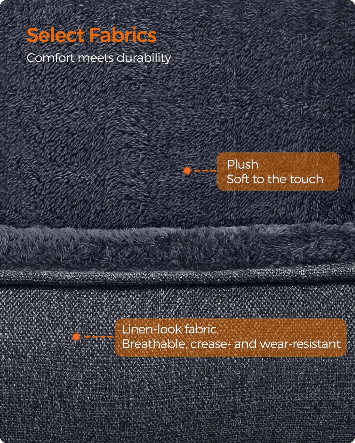 Feandrea Dog Bed, Linen-Look Pet Bed, Dog Sofa Bed with Raised Edges, Non-Slip Bottom, Removable Washable Cover, XXL