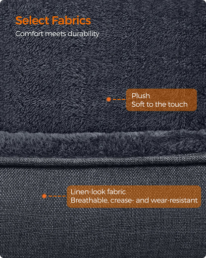 Feandrea Dog Bed, Linen-Look Pet Bed, Dog Sofa Bed with Raised Edges, Non-Slip Bottom, Removable Washable Cover, XXL