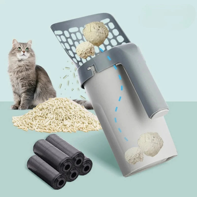 Cat Litter Scoop with Refill. Reusable Pet Cleaning Tool