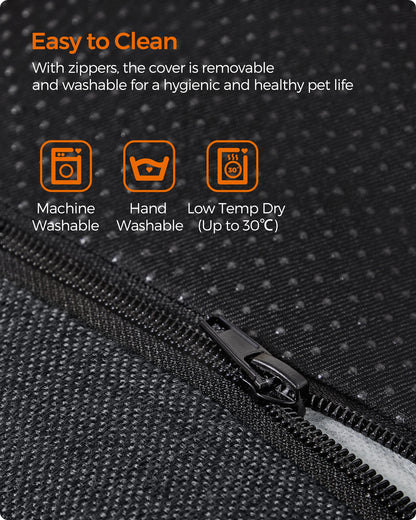 Feandrea Dog Bed, Linen-Look Pet Bed, Dog Sofa Bed with Raised Edges, Non-Slip Bottom, Removable Washable Cover, XXL