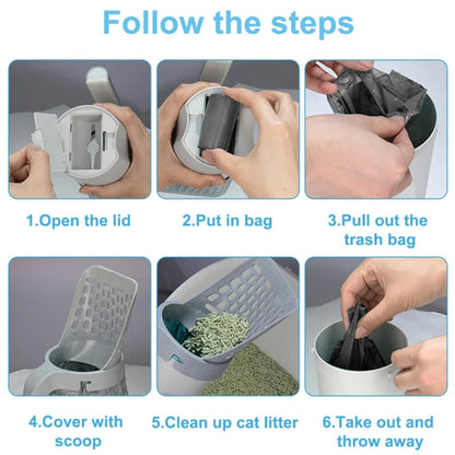 Cat Litter Scoop with Refill. Reusable Pet Cleaning Tool