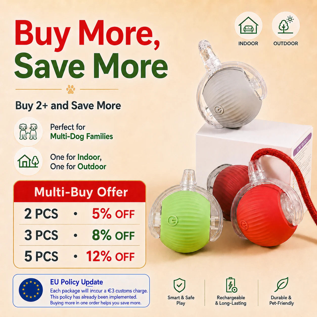 New Dog Interactive Ball Toy,Automatic Rolling Dog Ball Rechargeable,Smart Puppy Interactive Toy,Intelligent Balls Toy for Dogs